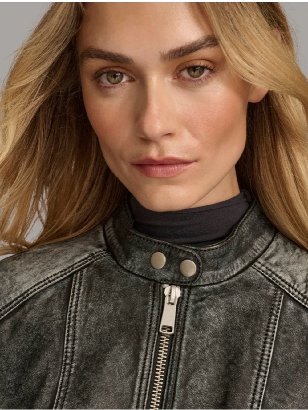 Black Leather Moto Jacket - Picture 7 of 15